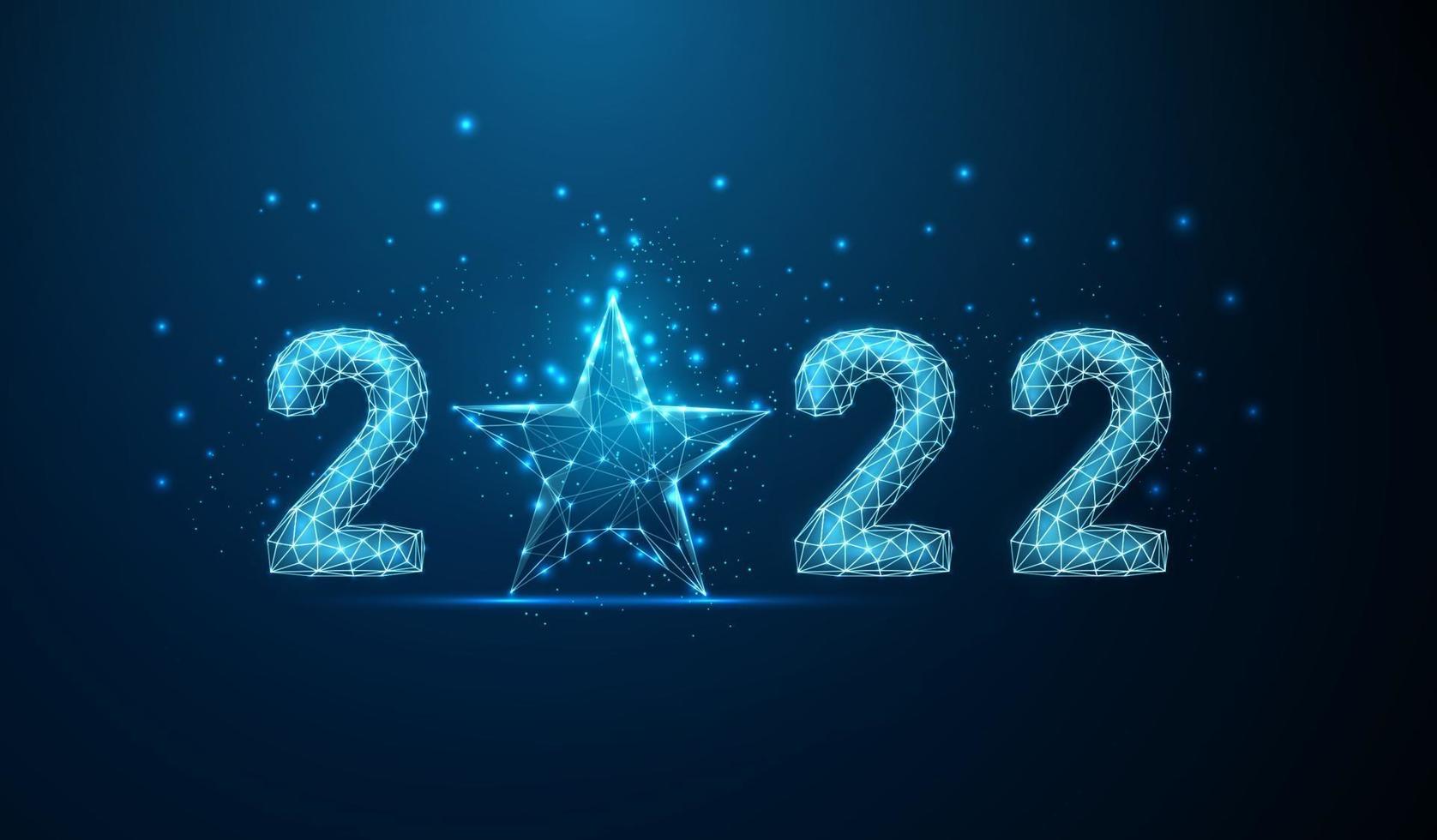 3366777 resume heureux 2022 carte de voeux nouvel an avec etoile bleue vectoriel